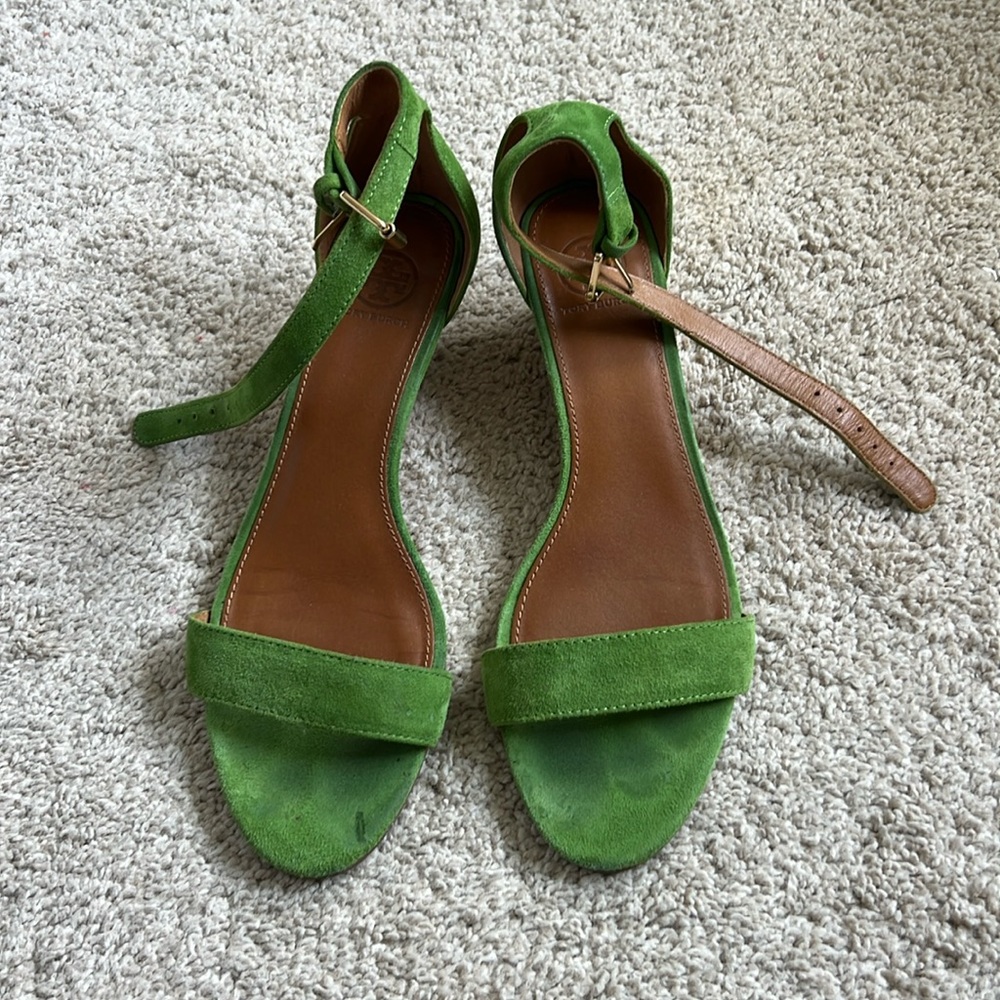 Tory Burch suede low wedge sandal
